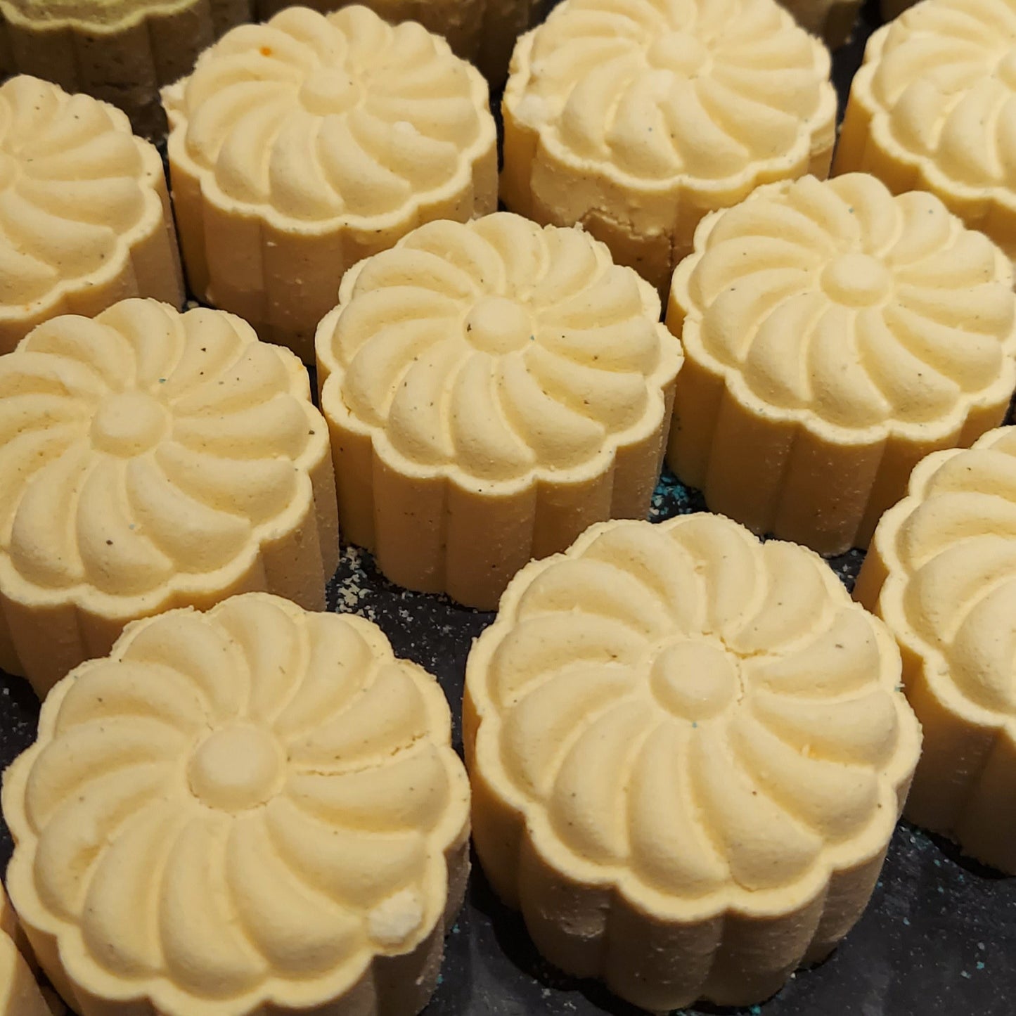 Lemongrass, mini bath bombs, yellow bath bombs with coconut milk and dead sea mud