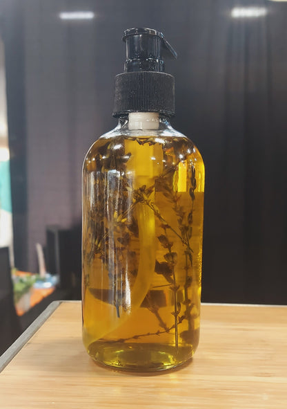 Cecile's Silk Serenity Total Body Serum 8 oz glass bottle with organic essential oils