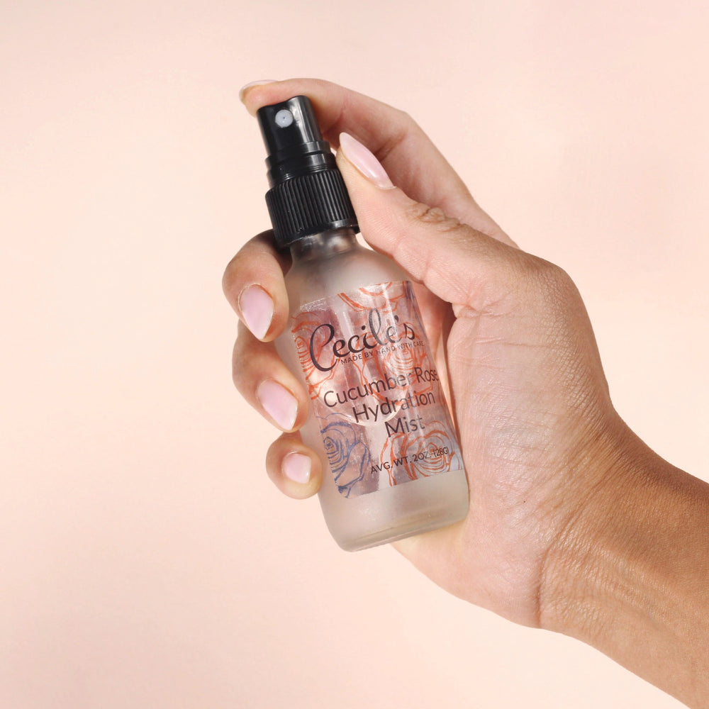 Cecile's Cucumber Rose Hydration Mist with organic rose hydrosol and cucumber hydrosol