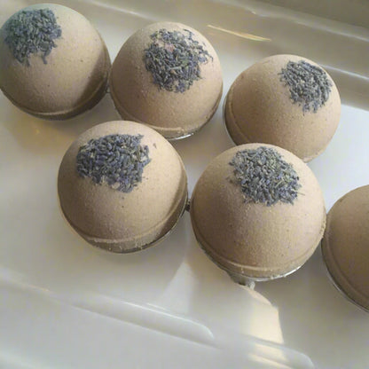 Cecile's Luxury Bath Bombs with vanilla bean, coconut milk, french green clay, lavender, infusion